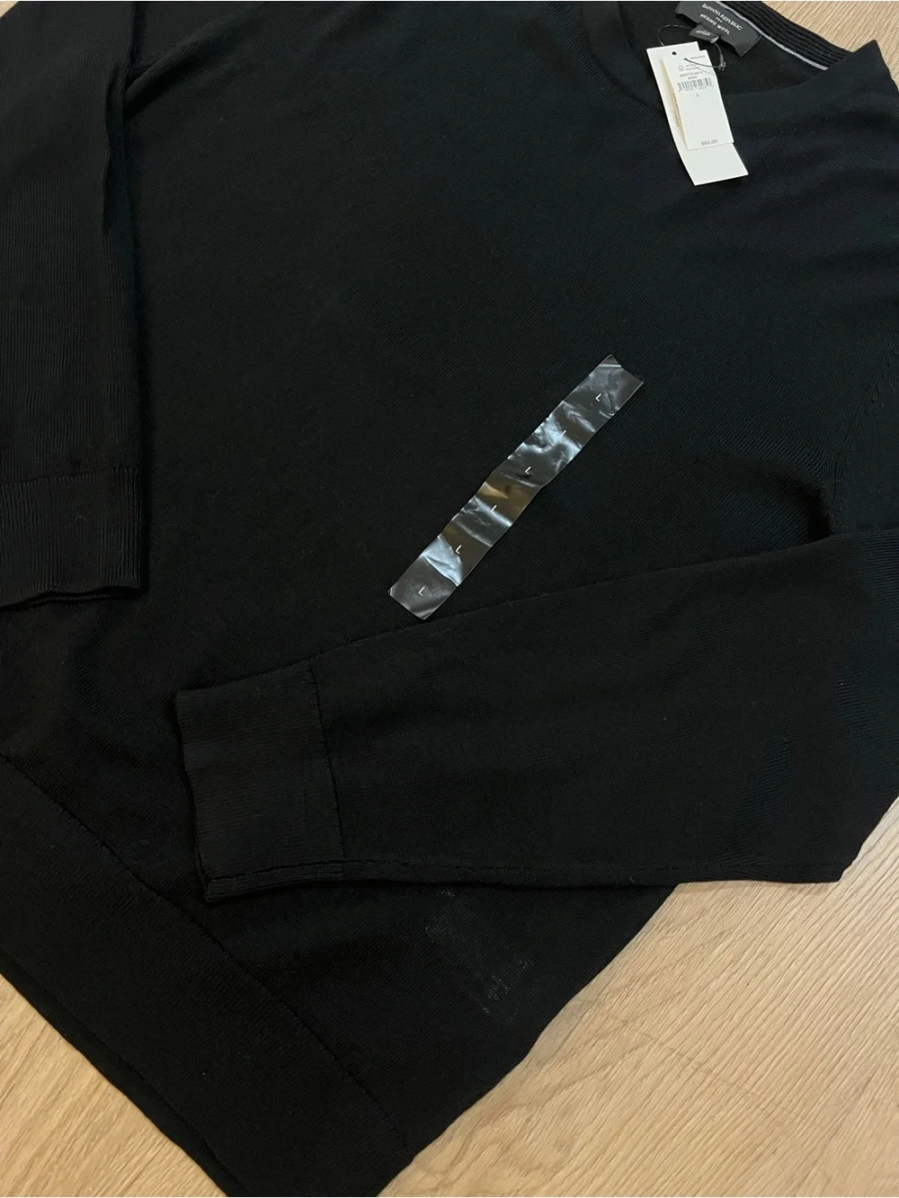 NWT Banana Republic Black 100% Merino Wool Crewneck Sweater - Timeless Knit